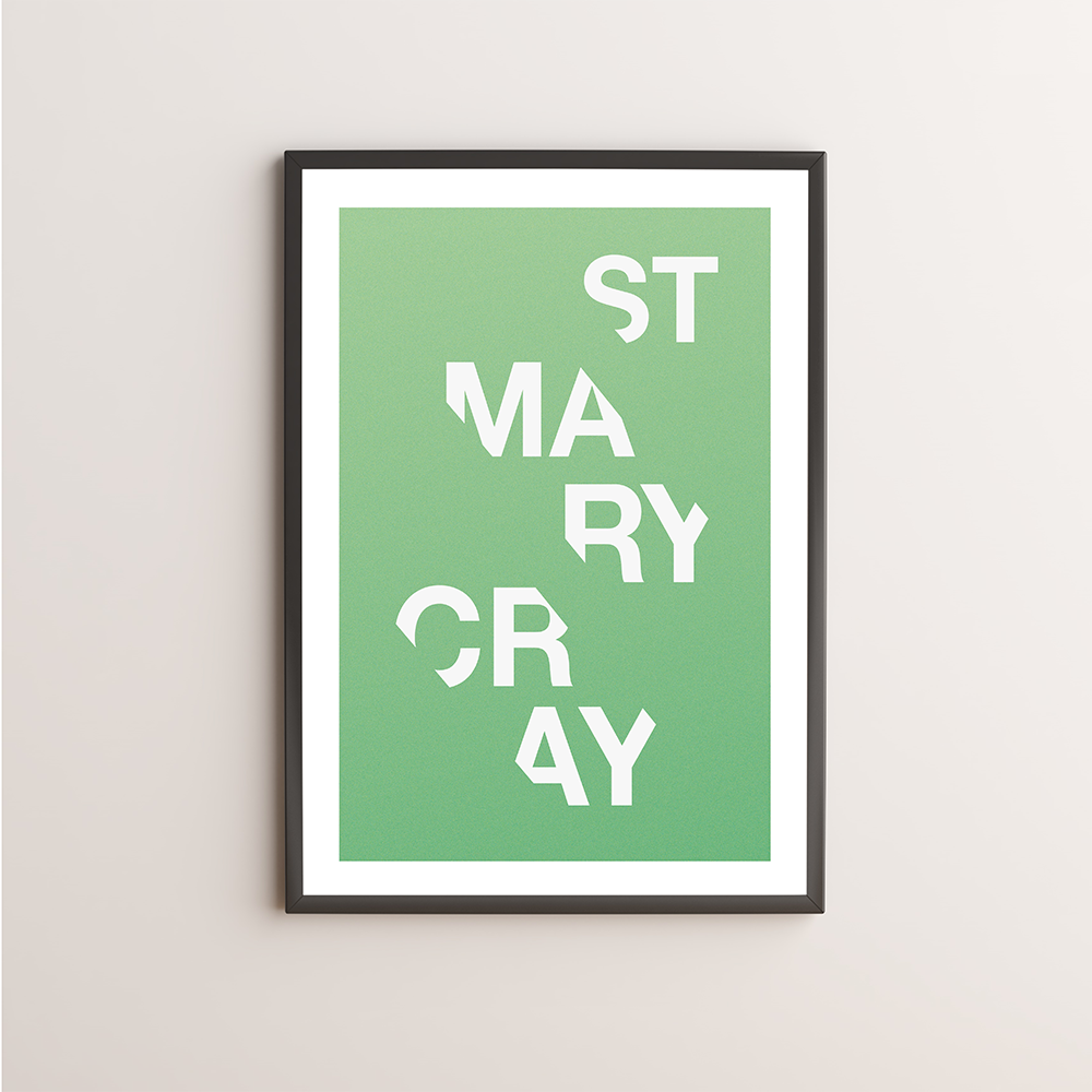 St Mary Cray Typography Giclée Art Print