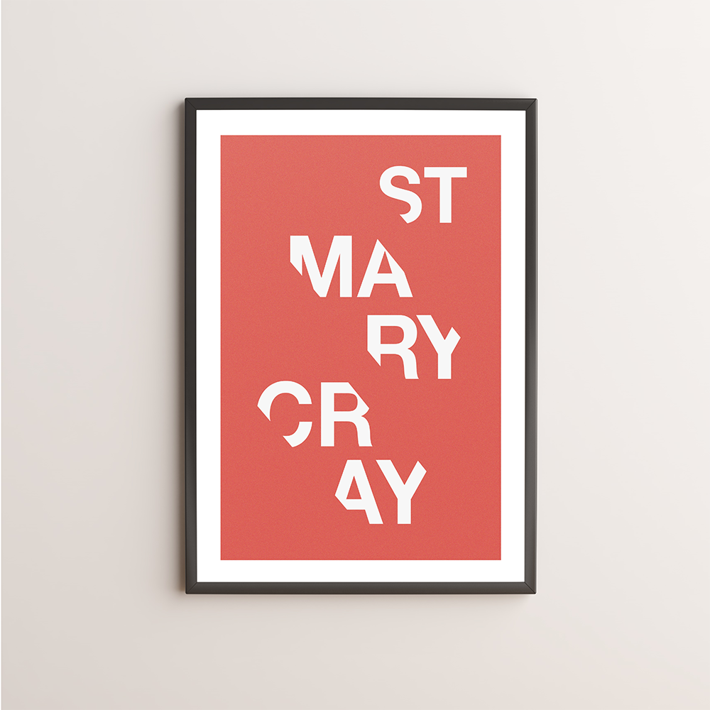 St Mary Cray Typography Giclée Art Print