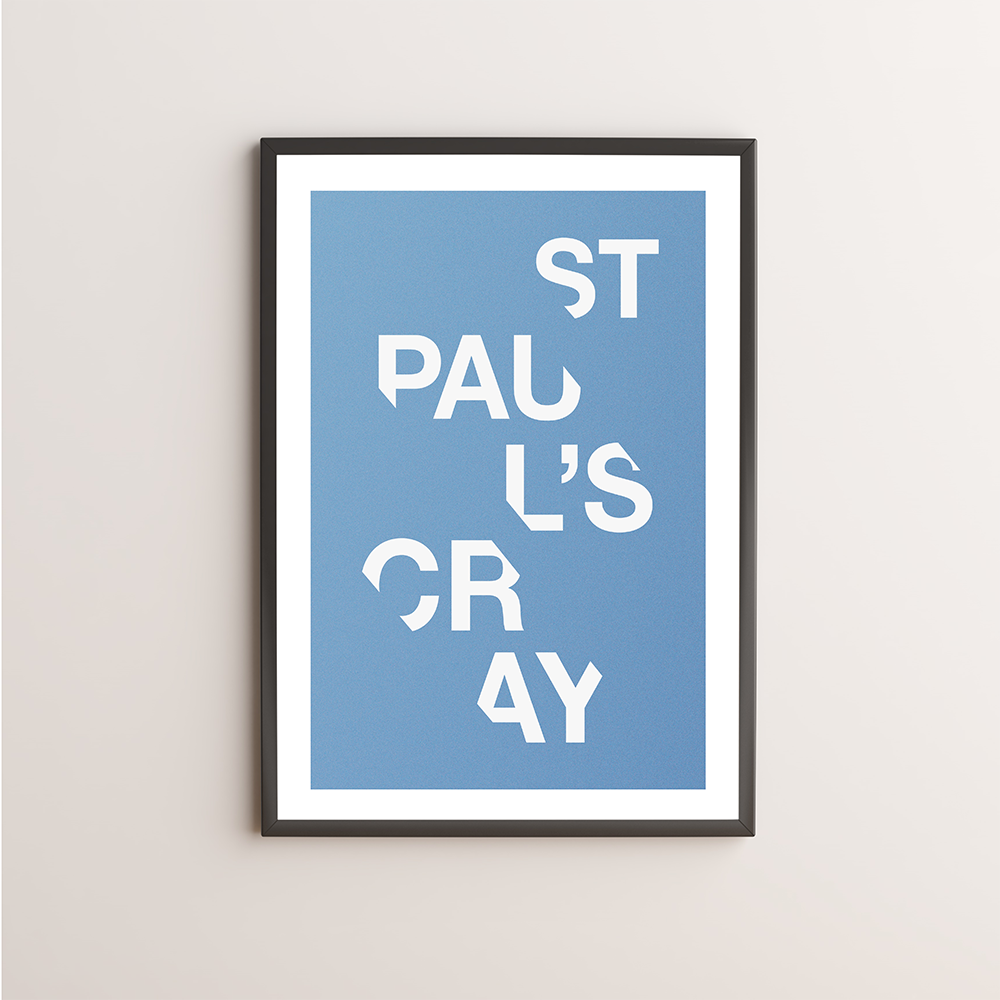 St Paul’s Cray Typography Giclée Art Print