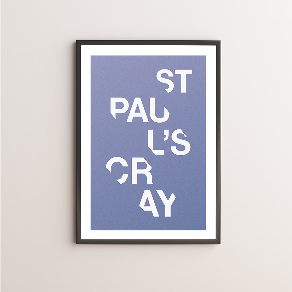 St Paul’s Cray Typography Giclée Art Print