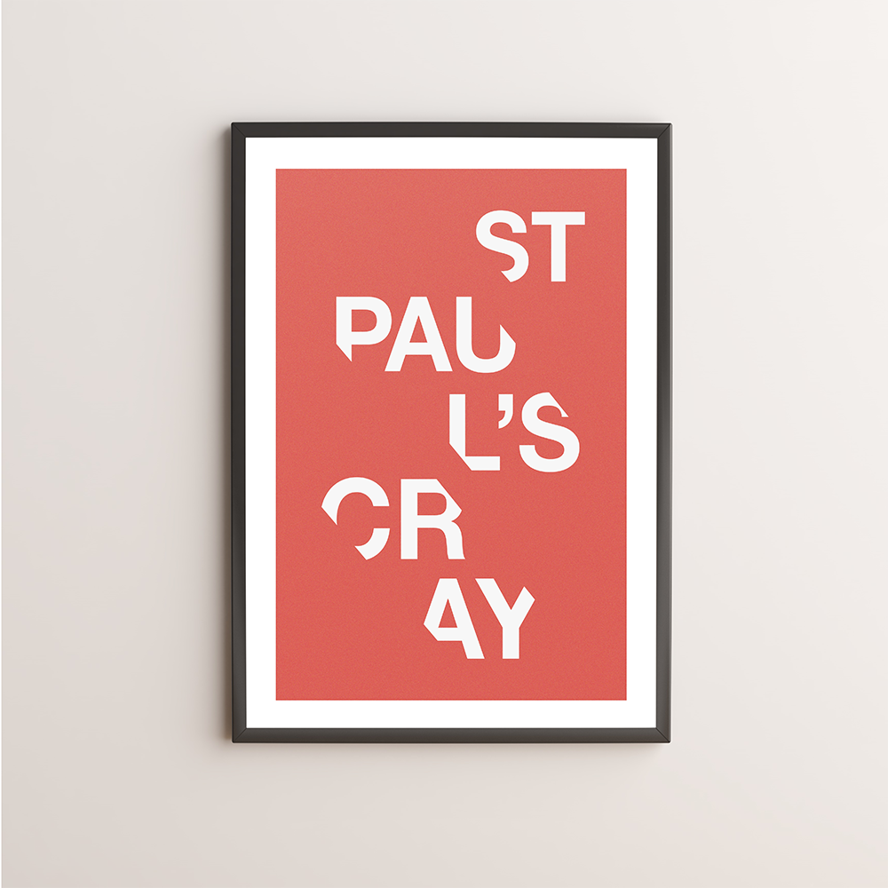 St Paul’s Cray Typography Giclée Art Print