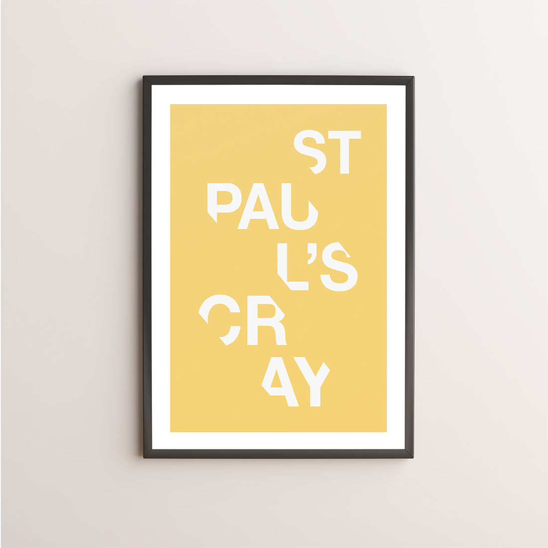 St Paul’s Cray Typography Giclée Art Print