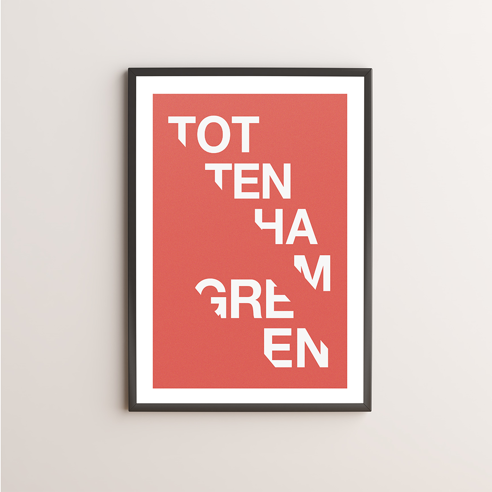 Tottenham Green Typography Giclée Art Print