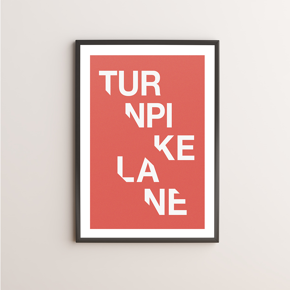 Turnpike Lane Typography Giclée Art Print