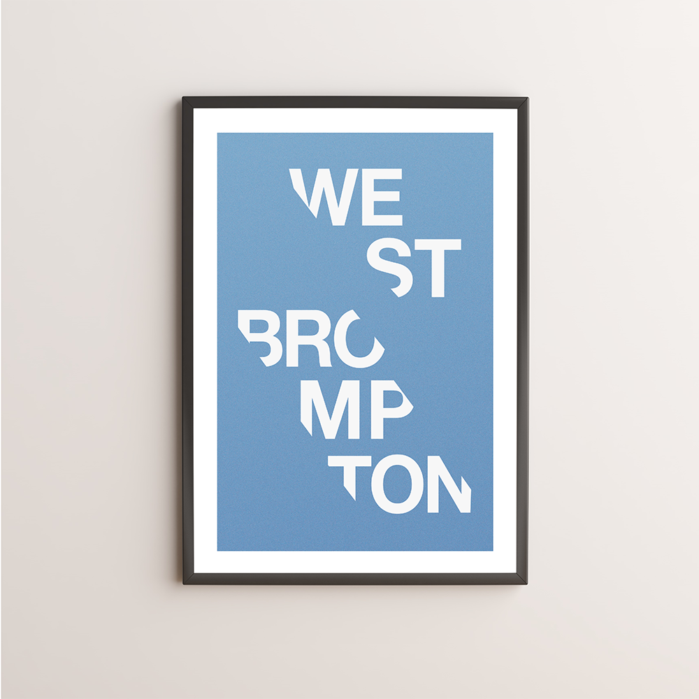 West Brompton Typography Giclée Art Print