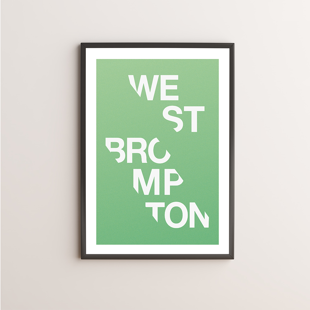 West Brompton Typography Giclée Art Print