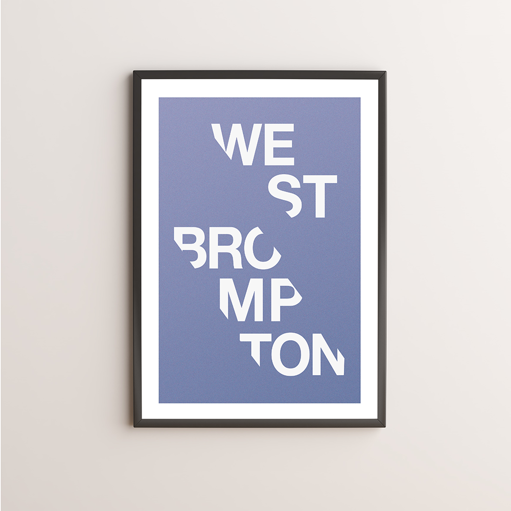 West Brompton Typography Giclée Art Print