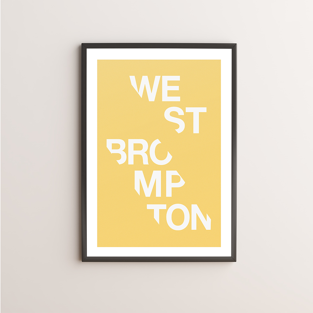 West Brompton Typography Giclée Art Print