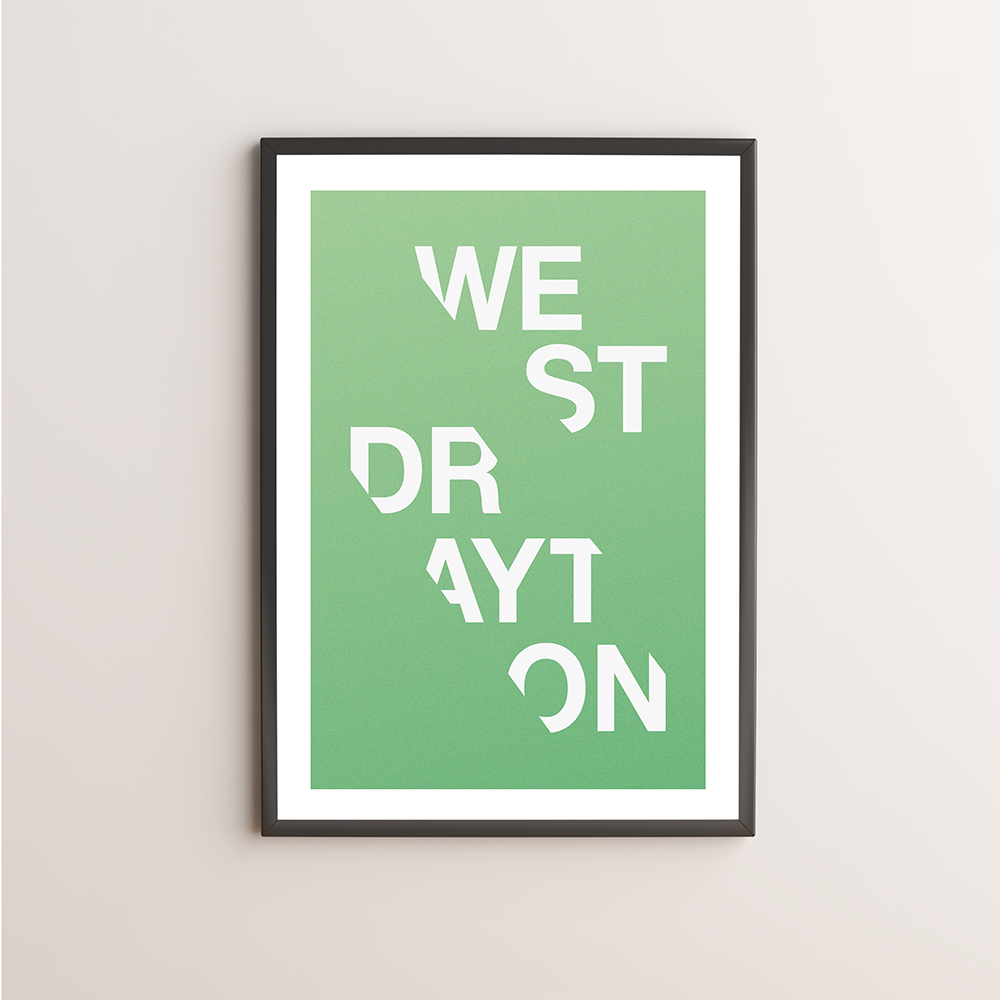 West Drayton Typography Giclée Art Print