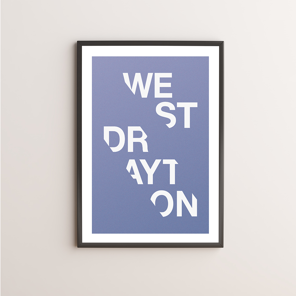 West Drayton Typography Giclée Art Print