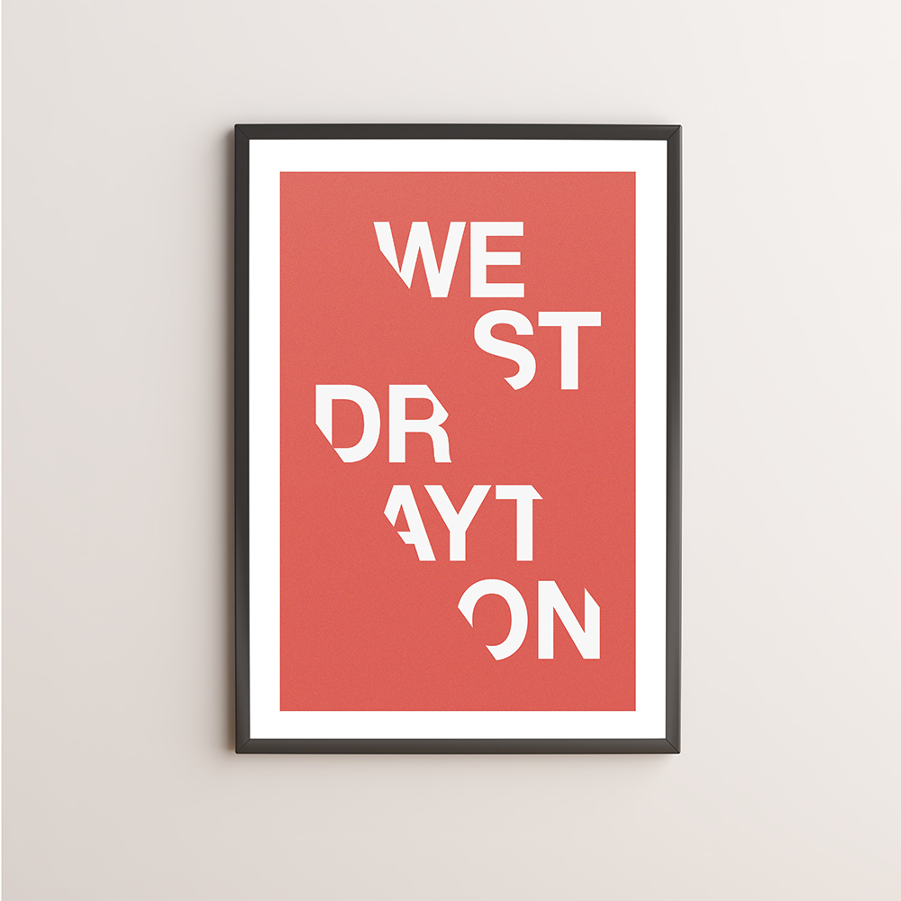 West Drayton Typography Giclée Art Print