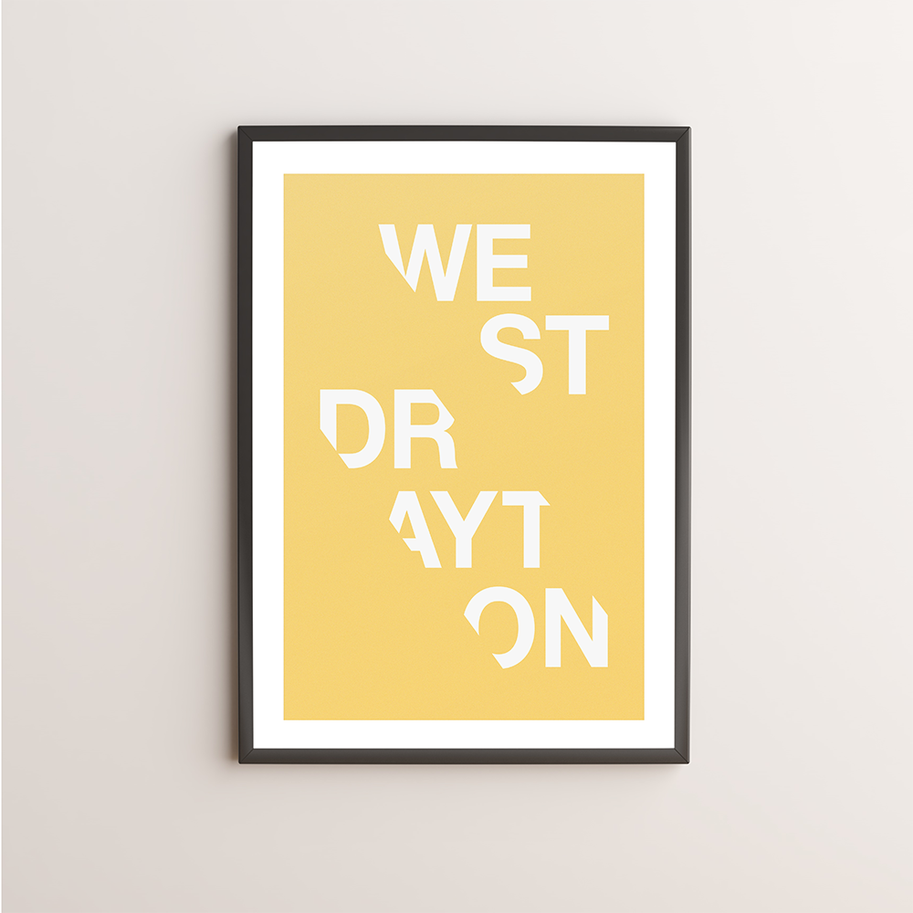 West Drayton Typography Giclée Art Print