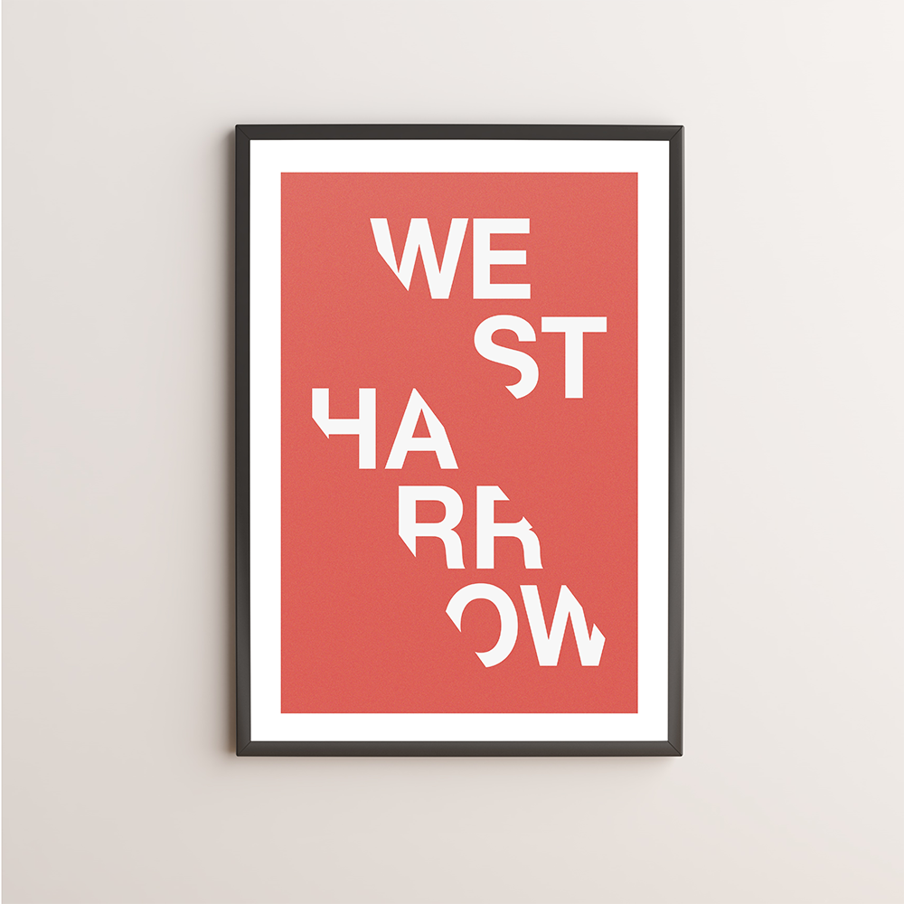 West Harrow Typography Giclée Art Print