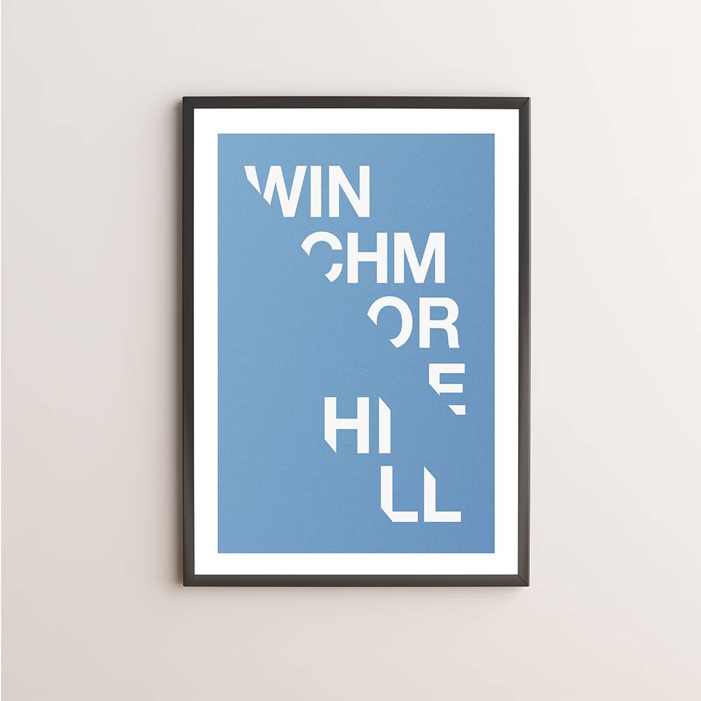 Winchmore Hill Typography Giclée Art Print