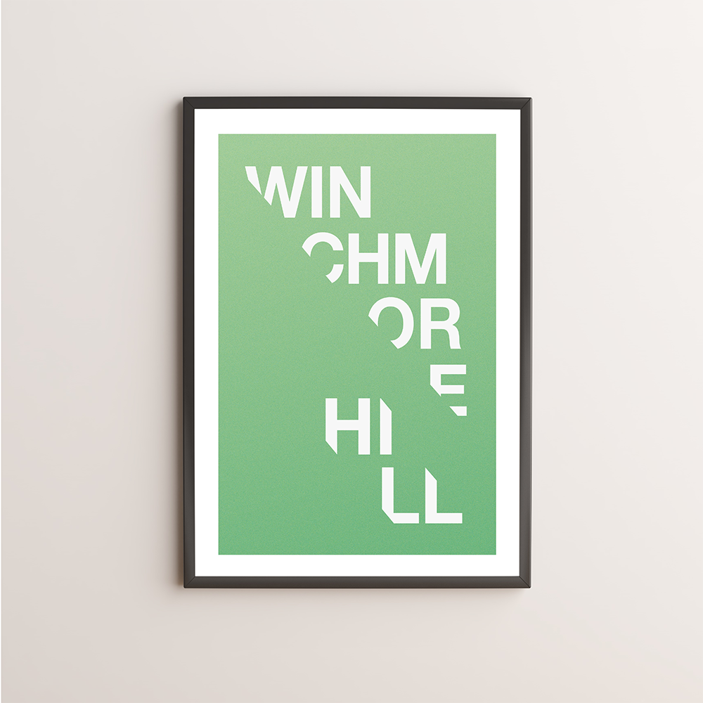 Winchmore Hill Typography Giclée Art Print