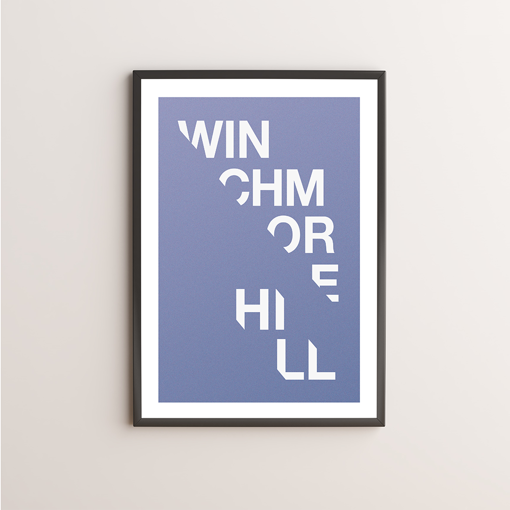 Winchmore Hill Typography Giclée Art Print