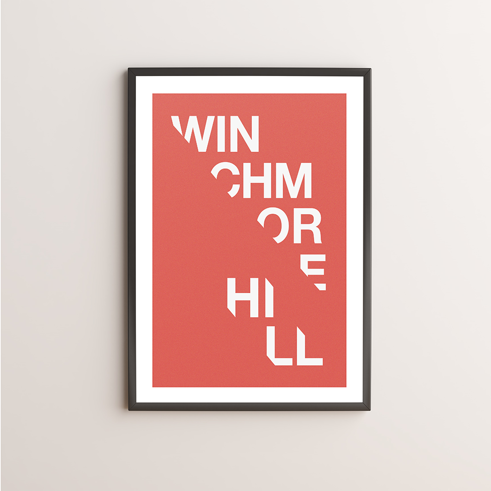 Winchmore Hill Typography Giclée Art Print