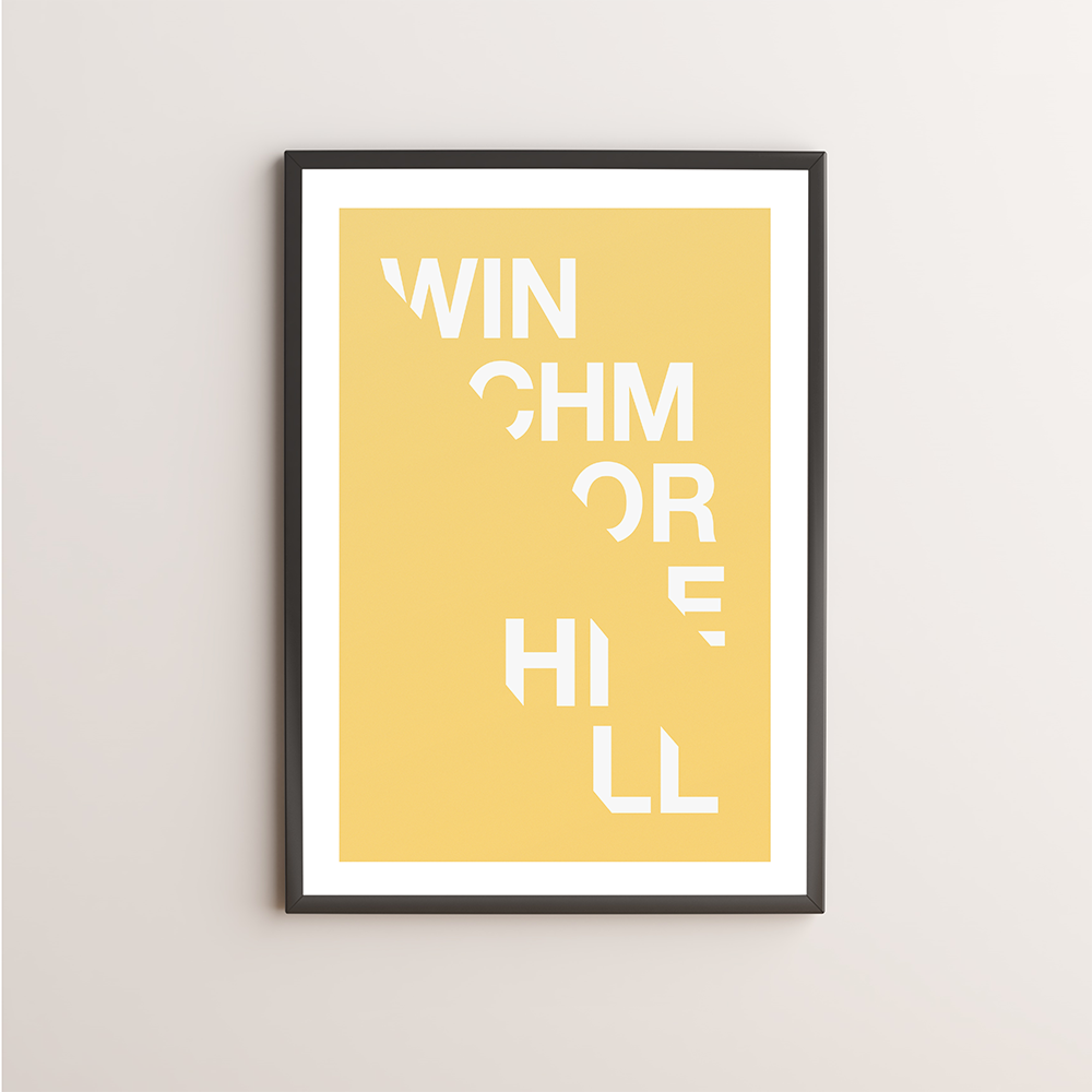 Winchmore Hill Typography Giclée Art Print