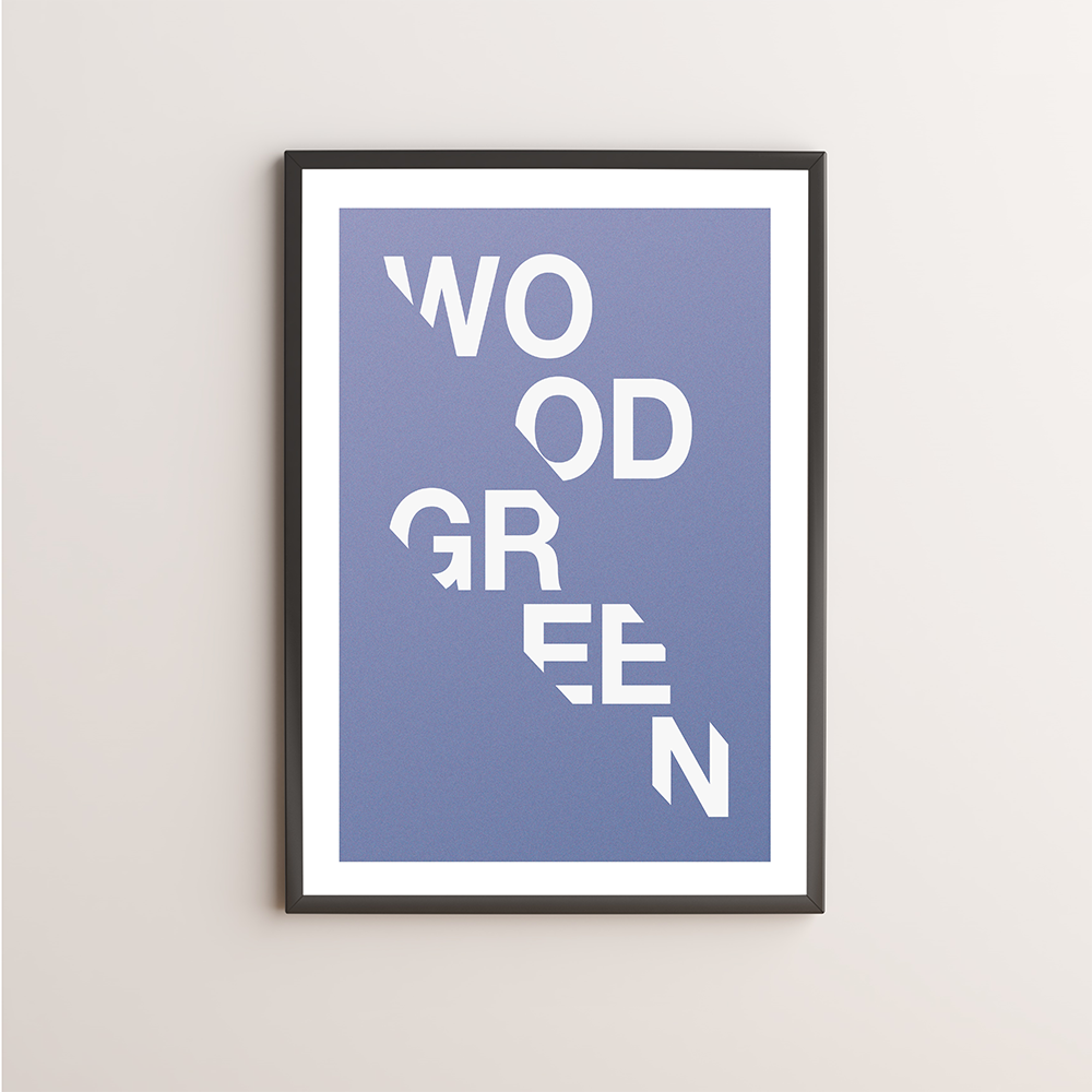 Wood Green Typography Giclée Art Print