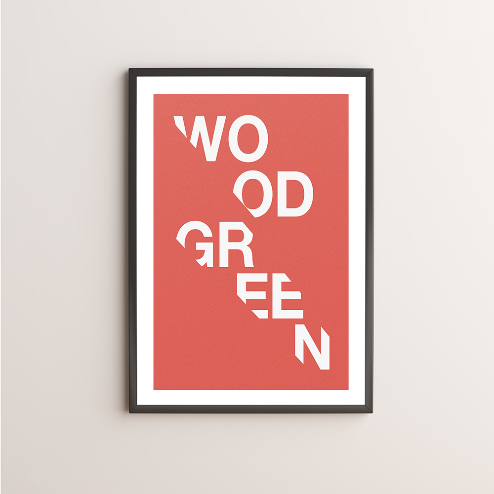 Wood Green Typography Giclée Art Print