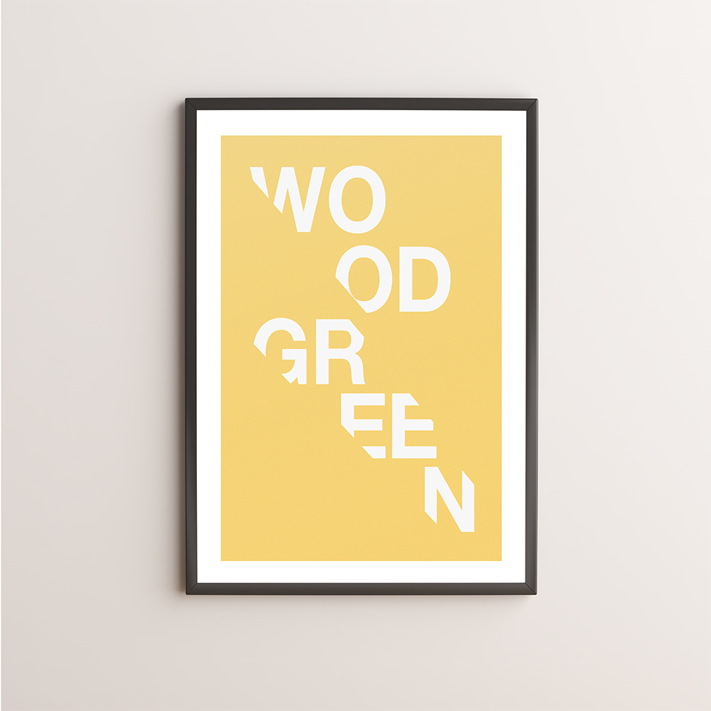 Wood Green Typography Giclée Art Print