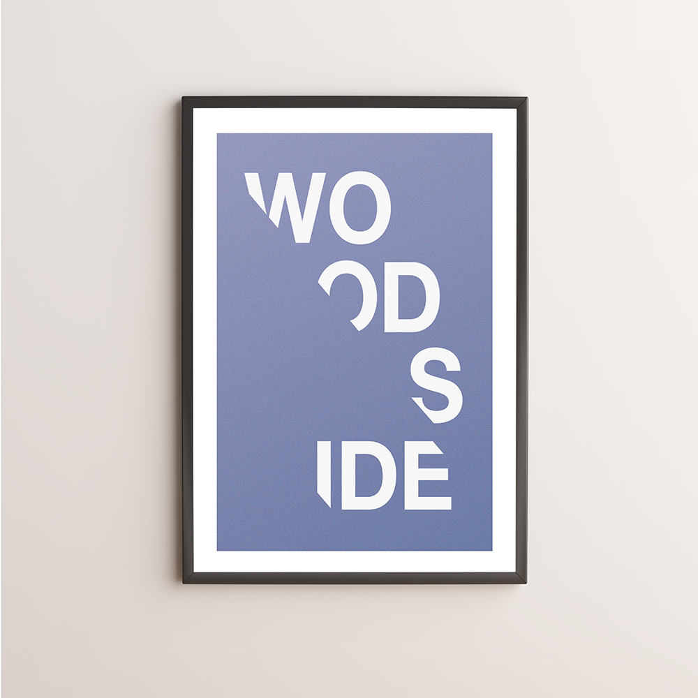 Woodside Typography Giclée Art Print