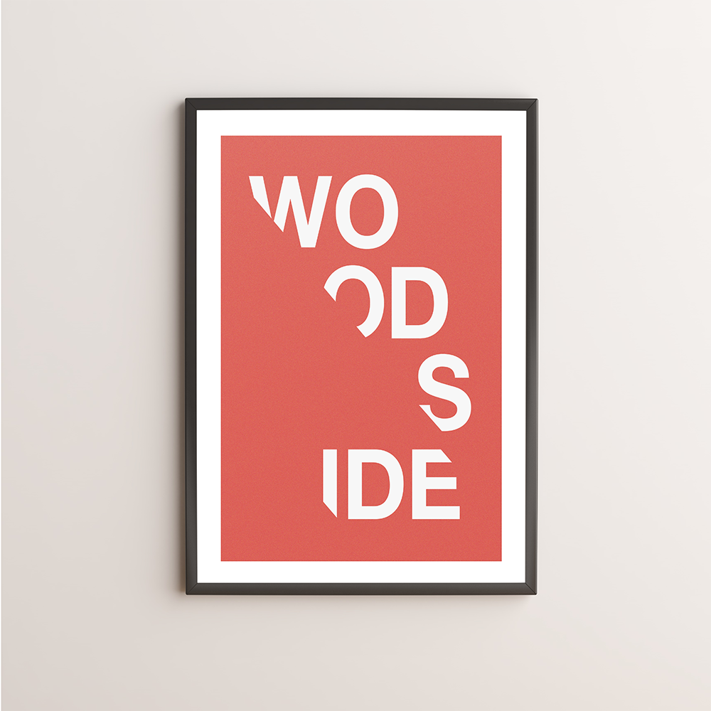 Woodside Typography Giclée Art Print